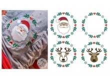 Stickserie - Herz Kranz Weihnachten